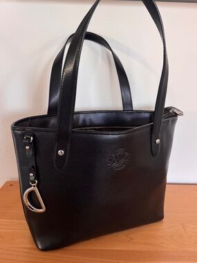 Lauren Ralph Lauren black leather tote bag